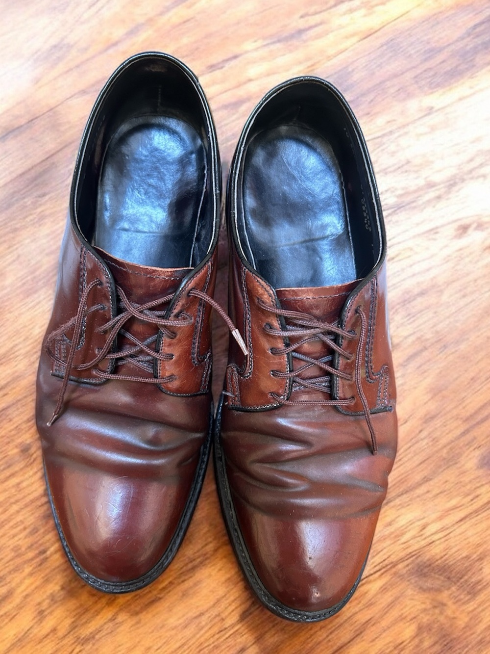 Allen Edmonds U.S. 12 Rich Deep Brown Premium Leather Hanover Shell Dress Shoes
